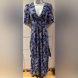 & Other Stories Blue and White Floral Maxi Dress